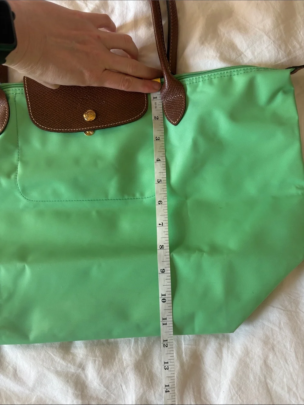 Longchamp Le Pliage Large Nylon Tote in Pistachio - Picture 5 of 13